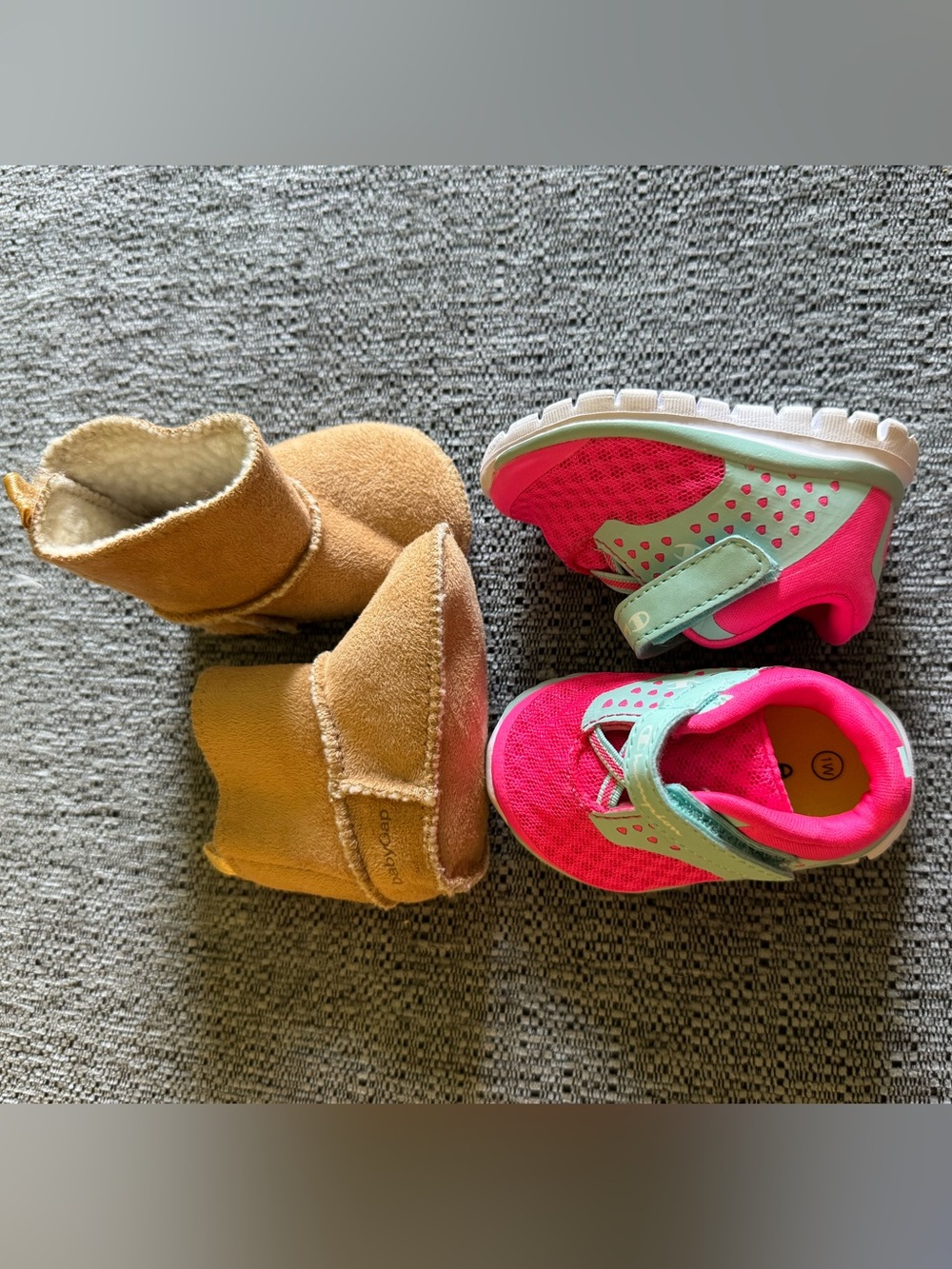 infant girl shoes bundle - baby gap booties and champion sneakers